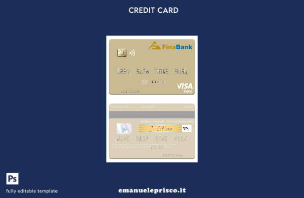 modello di carta di debito visto Suriname Finabank N.V. in stile verificato